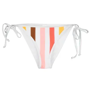 Damen-Bikiniunterteil mit Streifen und Bindeseiten, Mehrfarbig