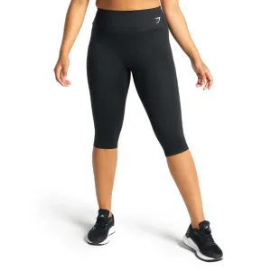 Damen-Trainings-Cropped-Legging, Schwarz