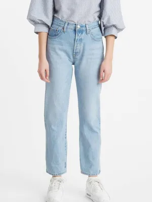 Damen Stonewashed Cropped Jeans, Hellblau
