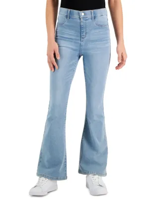 Damen Stonewashed Flare Jeans, Hellblau