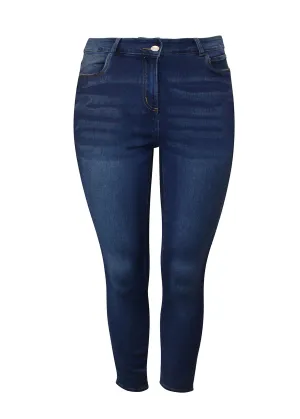 Damen Jeans gewaschen, Blau