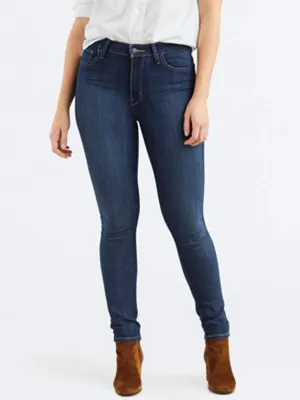 Damen-Washed-Jeans, Blau