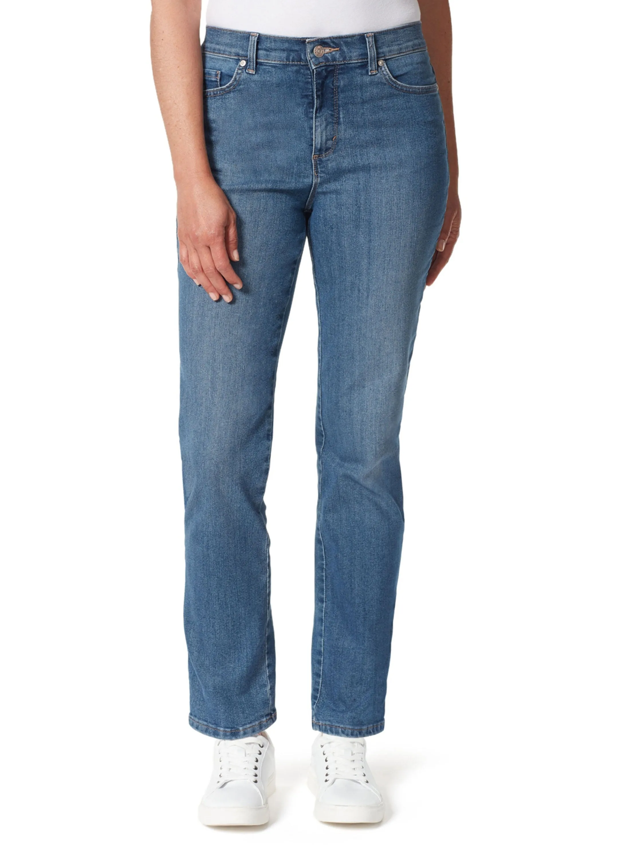 Damen-Washed-Jeans, Blau