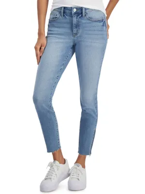 Damen-Washed-Jeans, Blau