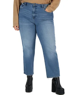 Damen-Washed-Jeans, Blau