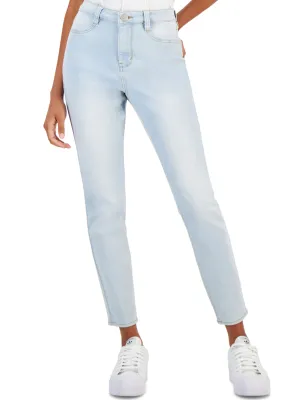 Damen-Washed-Jeans, Hellblau