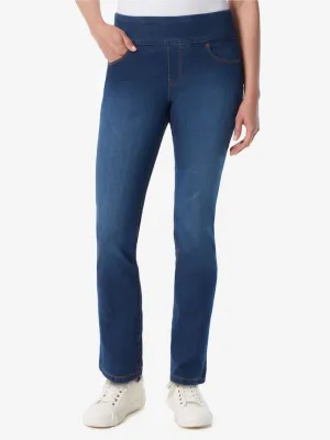 Damen Jeans mit Washeffekt, Blau