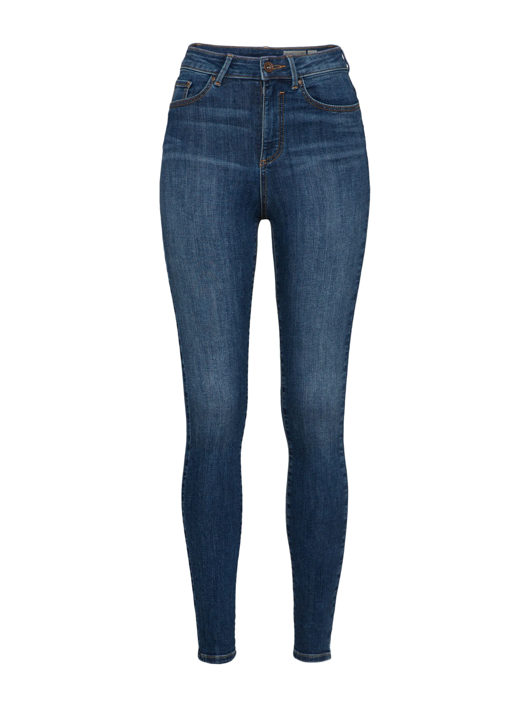 Damen Skinny Jeans mit Used-Optik, Blau