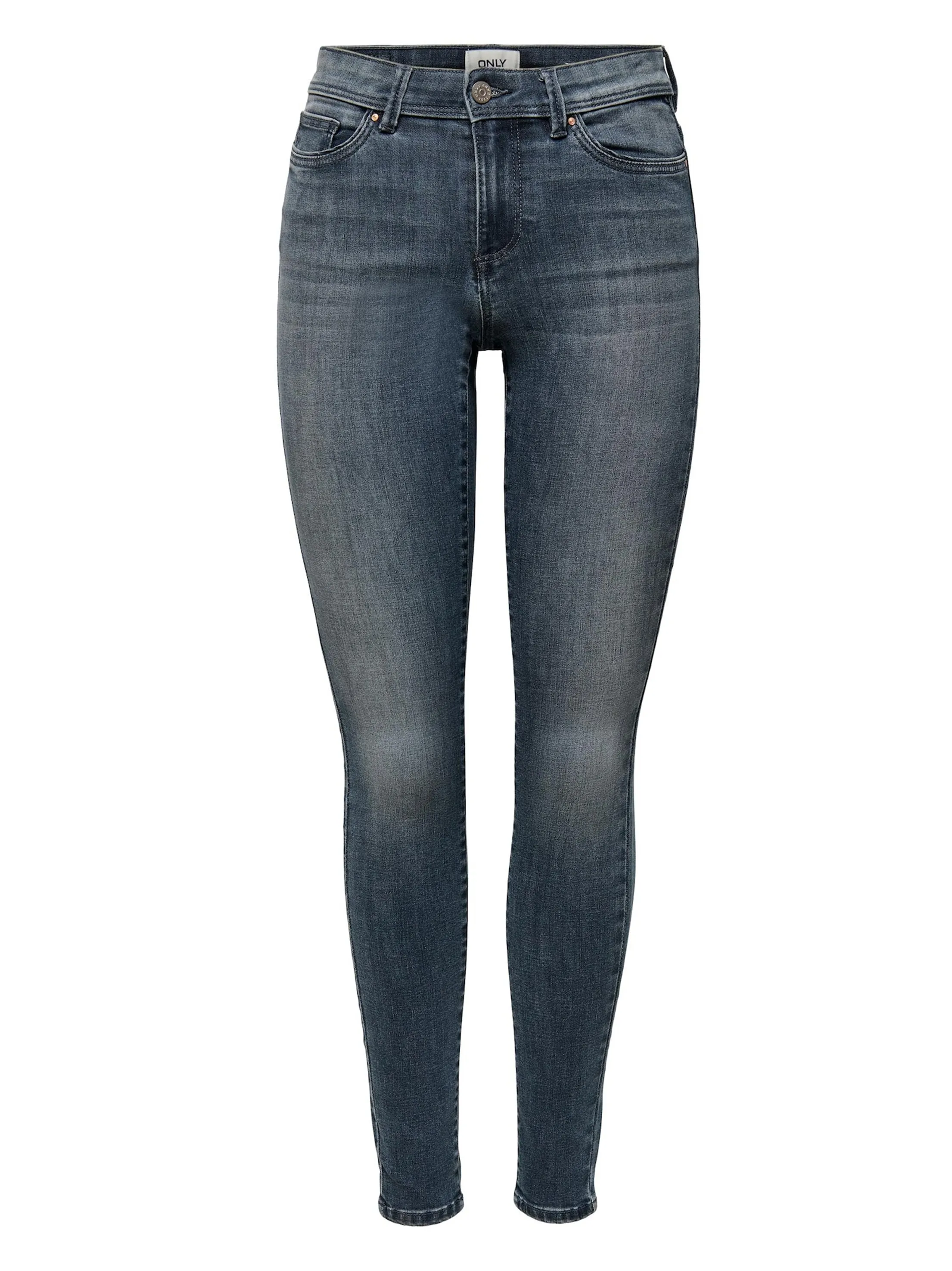 Damen Skinny Jeans mit Used-Optik, Dunkelblau