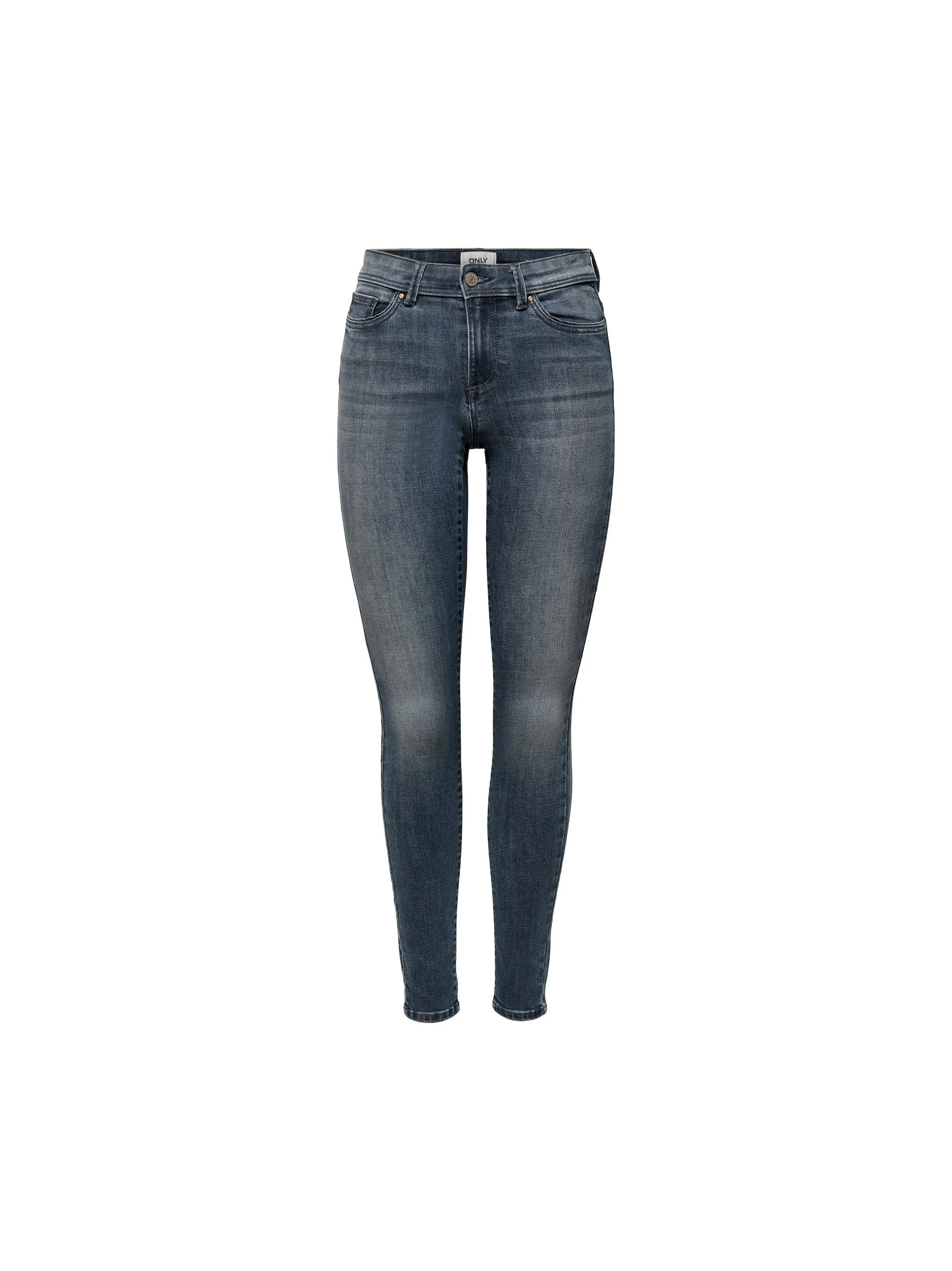 Damen Skinny Jeans mit Used-Optik, Dunkelblau
