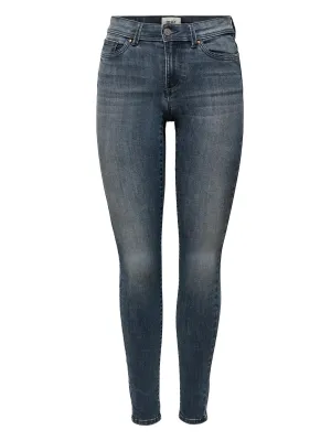 Damen Skinny Jeans mit Used-Optik, Dunkelblau