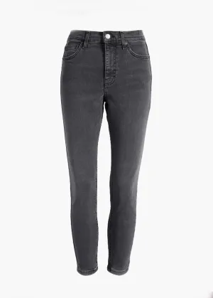 Damen Stonewashed Skinny Jeans, Grau
