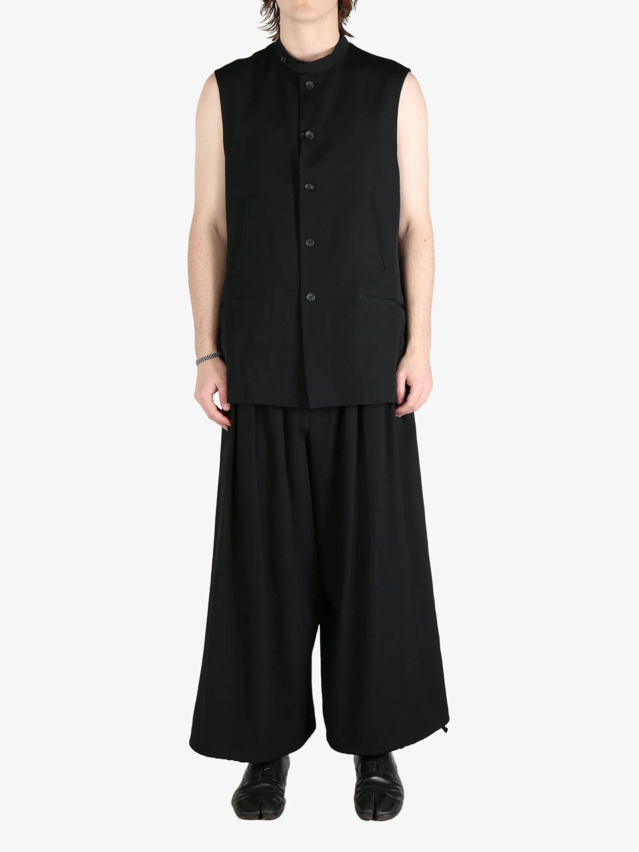 YOHJI YAMAMOTO POUR HOMME - Herren Stehkragen-Weste Kleidung_yohji-yamamoto