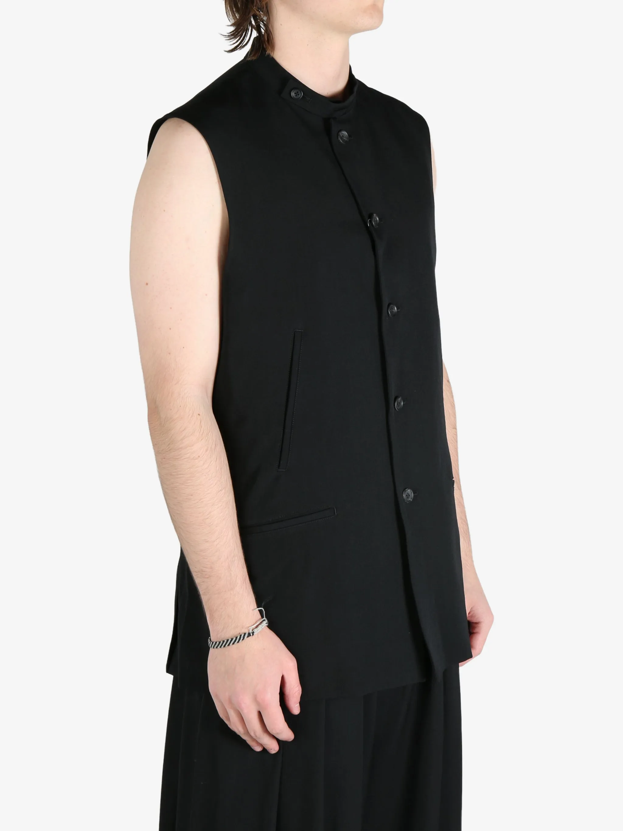 YOHJI YAMAMOTO POUR HOMME - Herren Stehkragen-Weste Kleidung_yohji-yamamoto