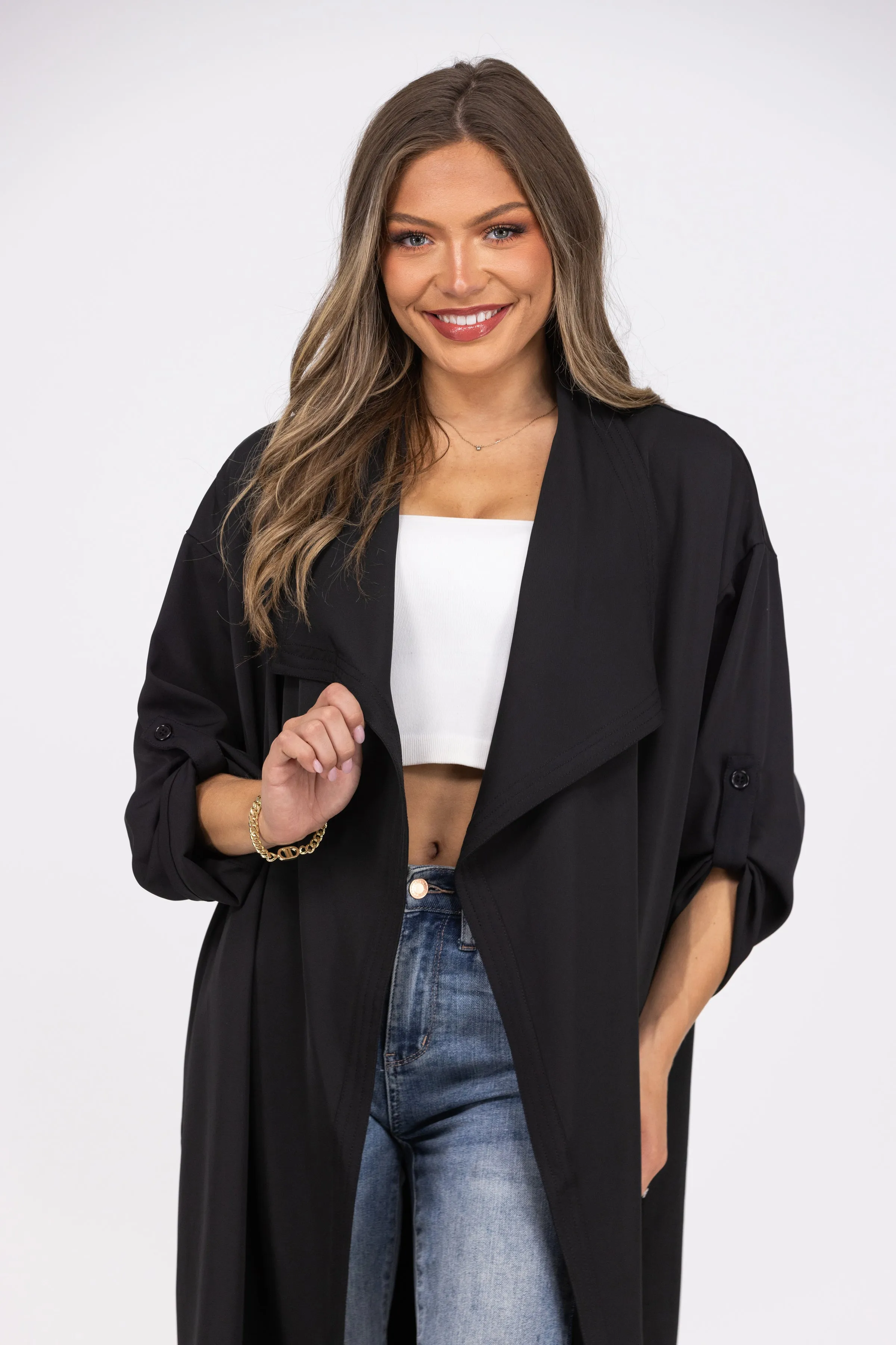 You Look Good Too Me Damen Offene Front Jacke
