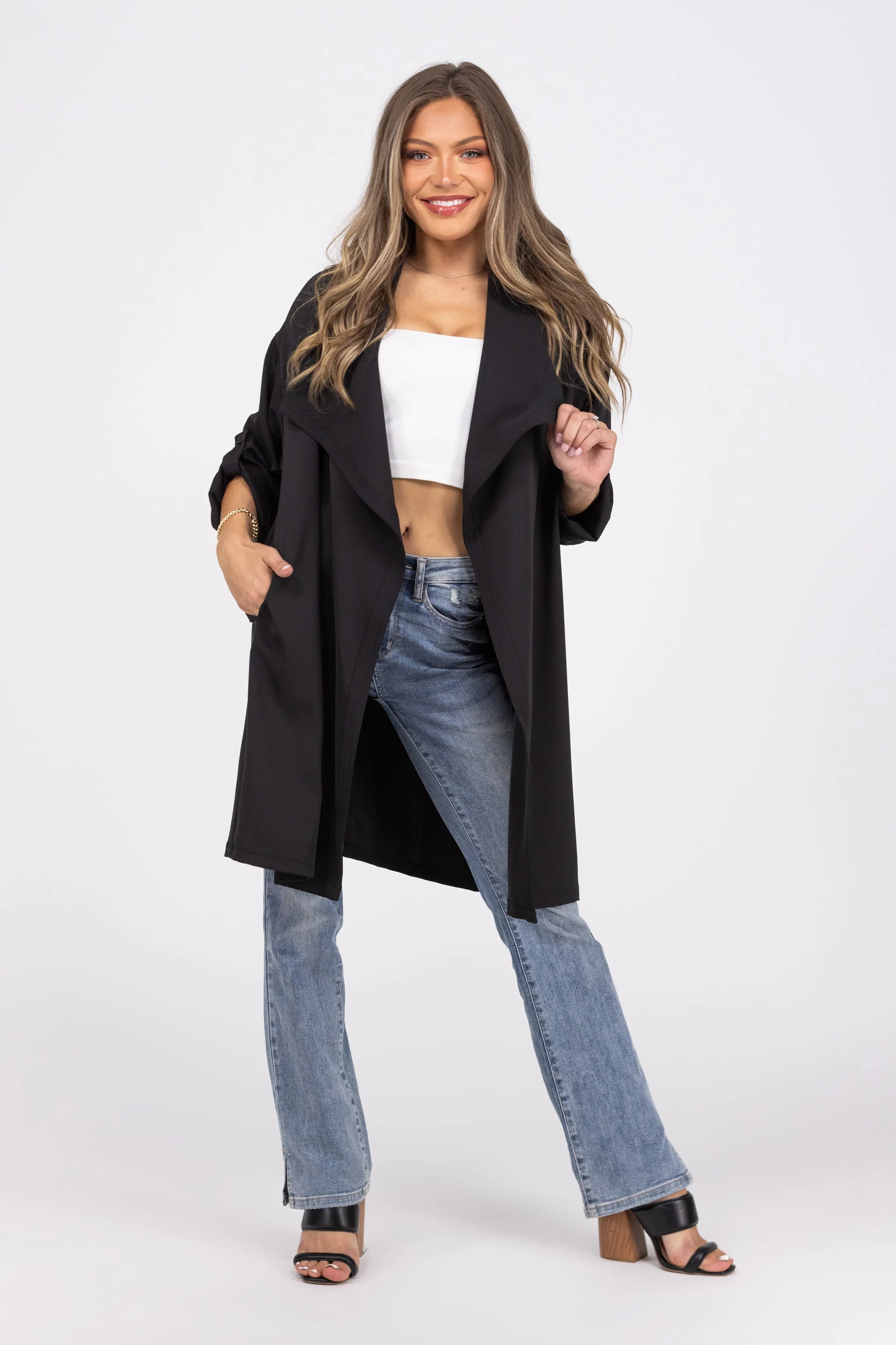 You Look Good Too Me Damen Offene Front Jacke