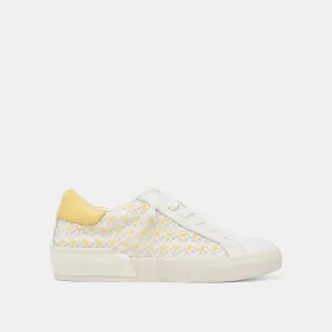 ZINA FLORAL SNEAKERS WEIß GELB BLUMENMUSTER MESH