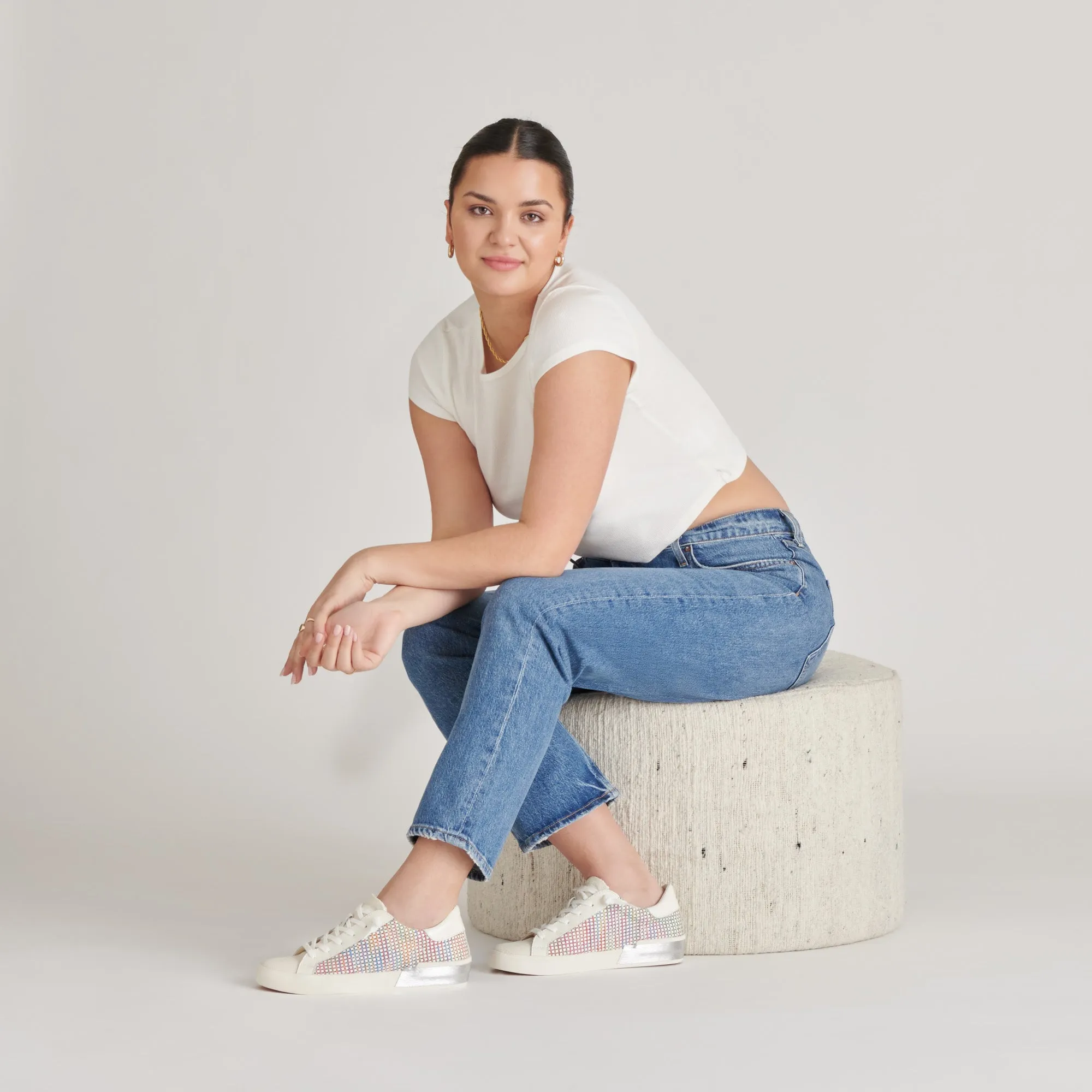 ZINA PRIDE SNEAKERS WEIß MULTI RAFFIA