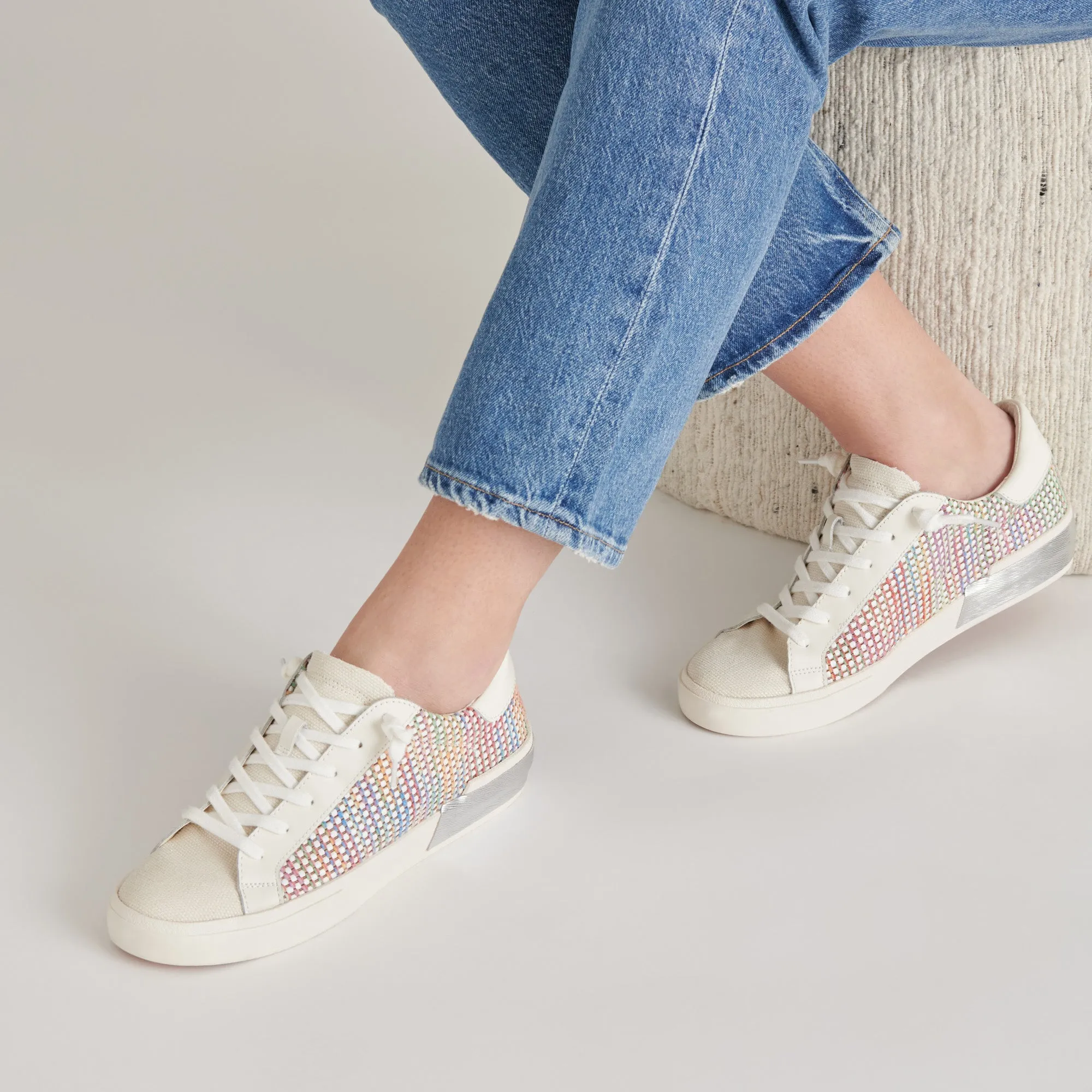 ZINA PRIDE SNEAKERS WEIß MULTI RAFFIA