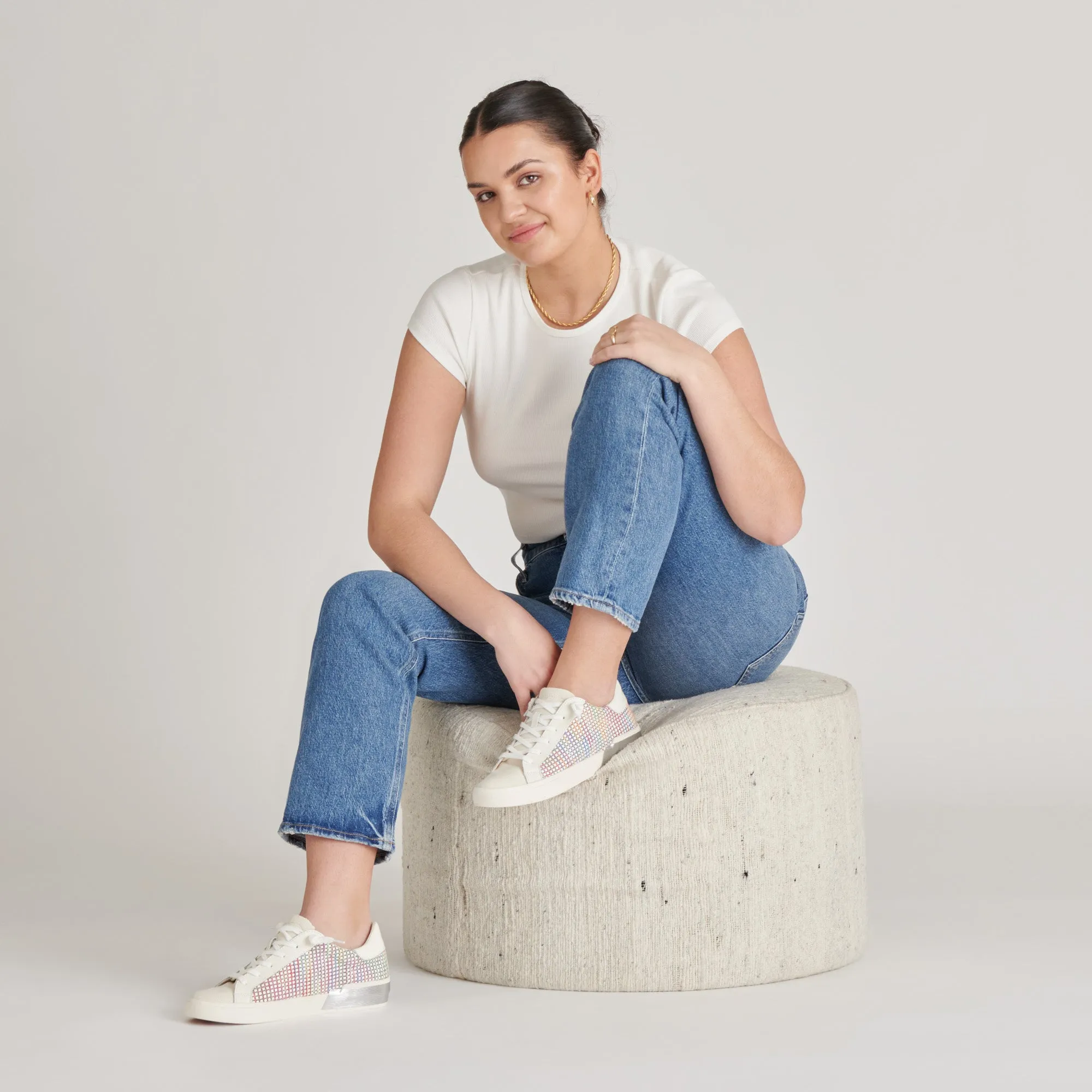 ZINA PRIDE SNEAKERS WEIß MULTI RAFFIA