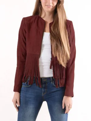 Zita Wildleder-Fransenjacke in Masala